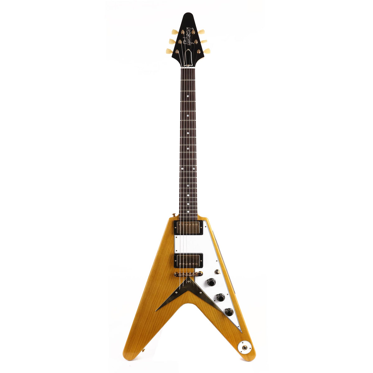 Gibson Custom Shop 1958 Korina Flying V Reissue White Pickguard Natural — 2