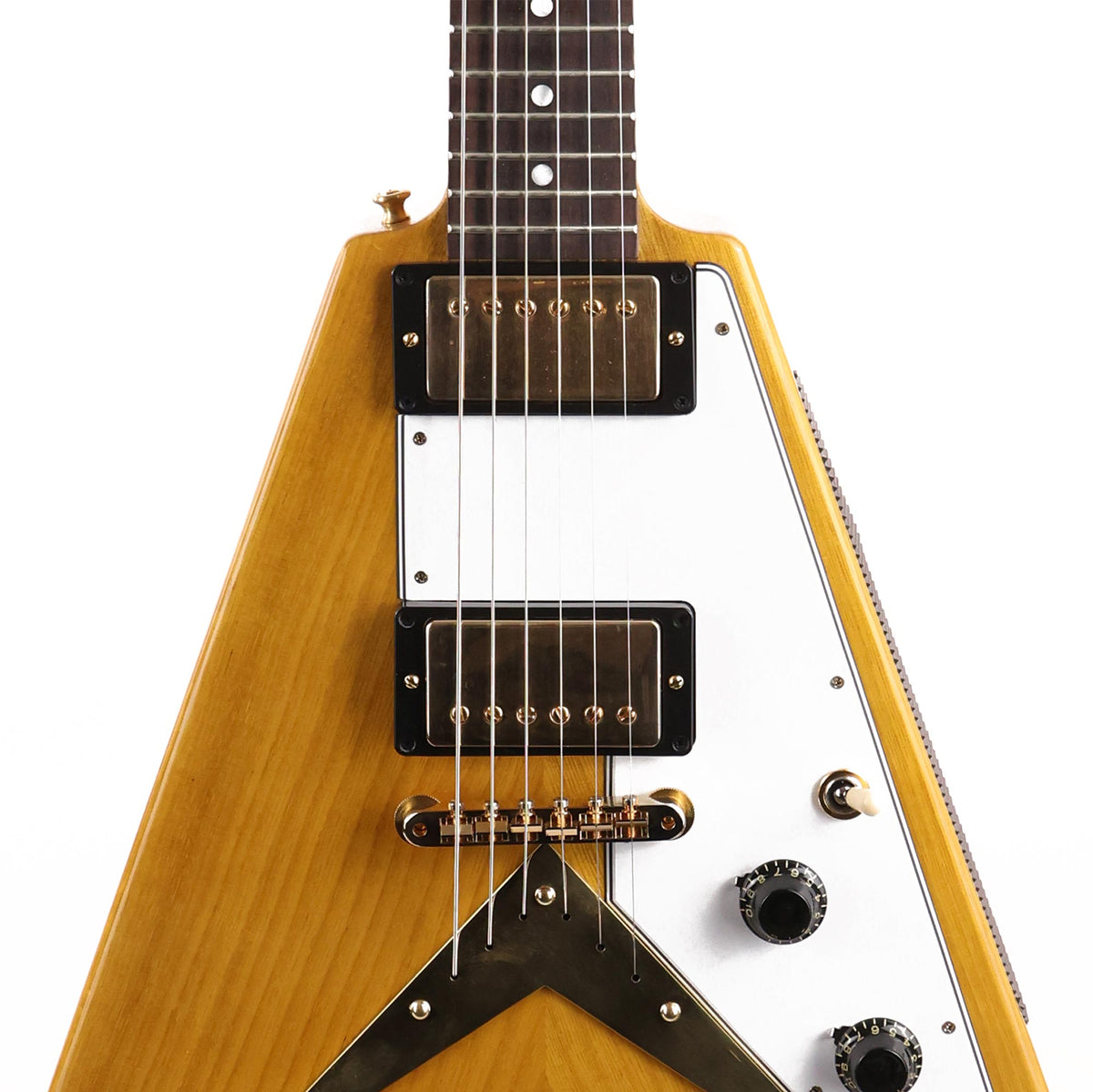 Gibson Custom Shop 1958 Korina Flying V Reissue White Pickguard Natural — 6