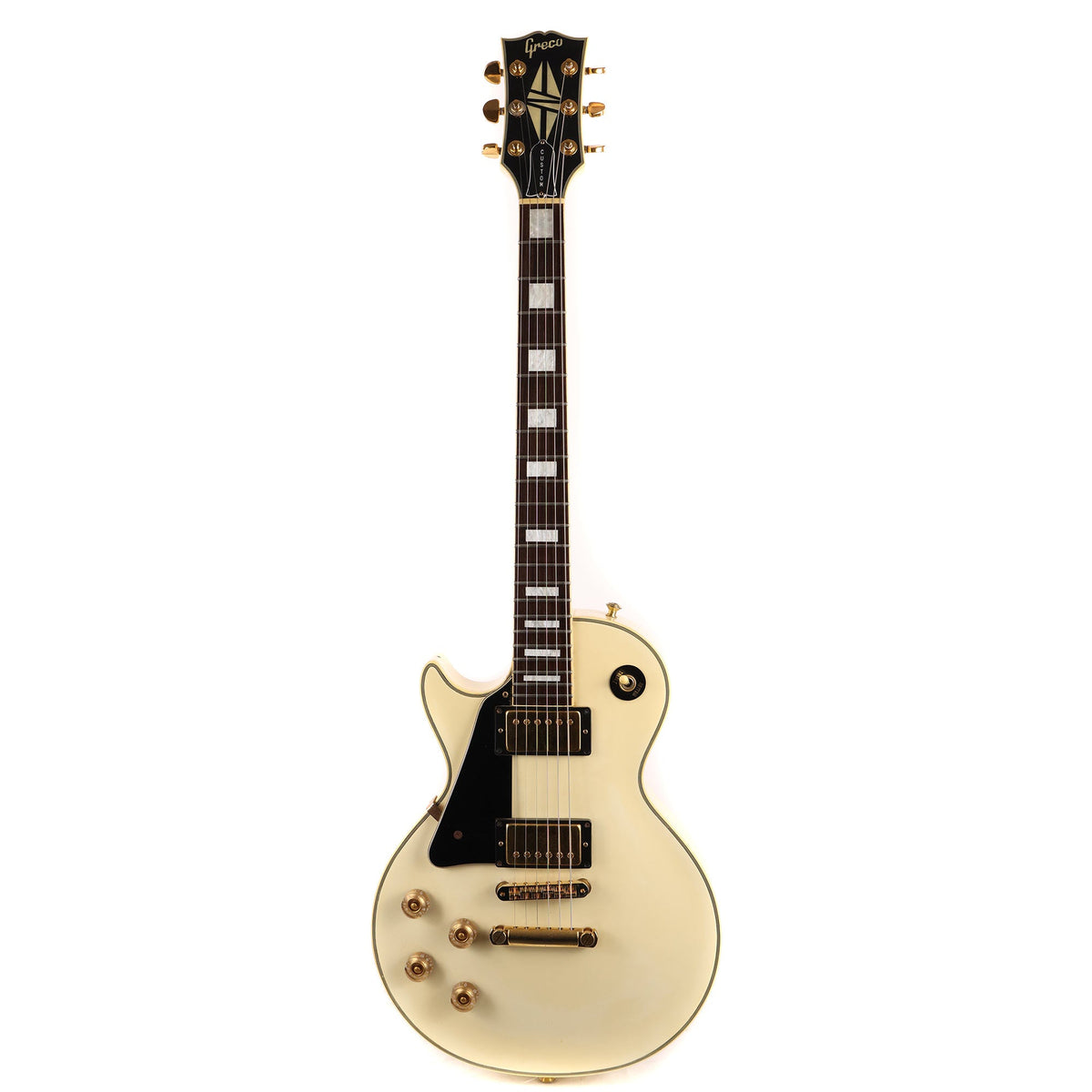 GRECOギター Greco Single-Cut Left-Handed White with Gold Hardware | The Music Zoo