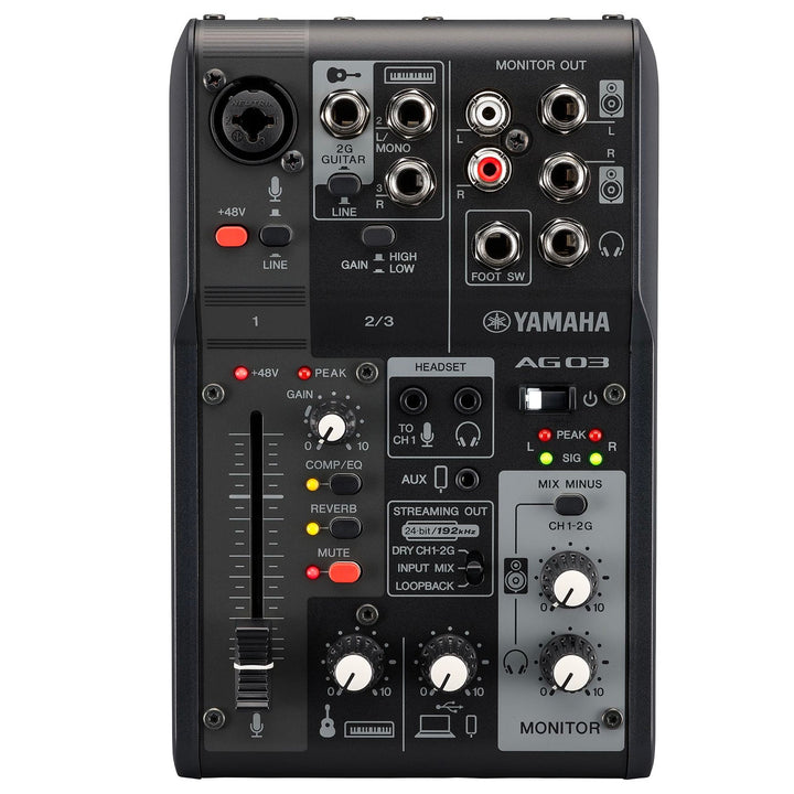 Yamaha AG03MK2 3-Channel Mixer USB Interface Black