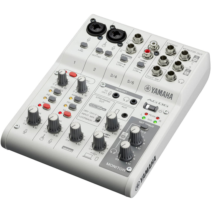 Yamaha AG06MK2 6-Channel Mixer USB Interface White