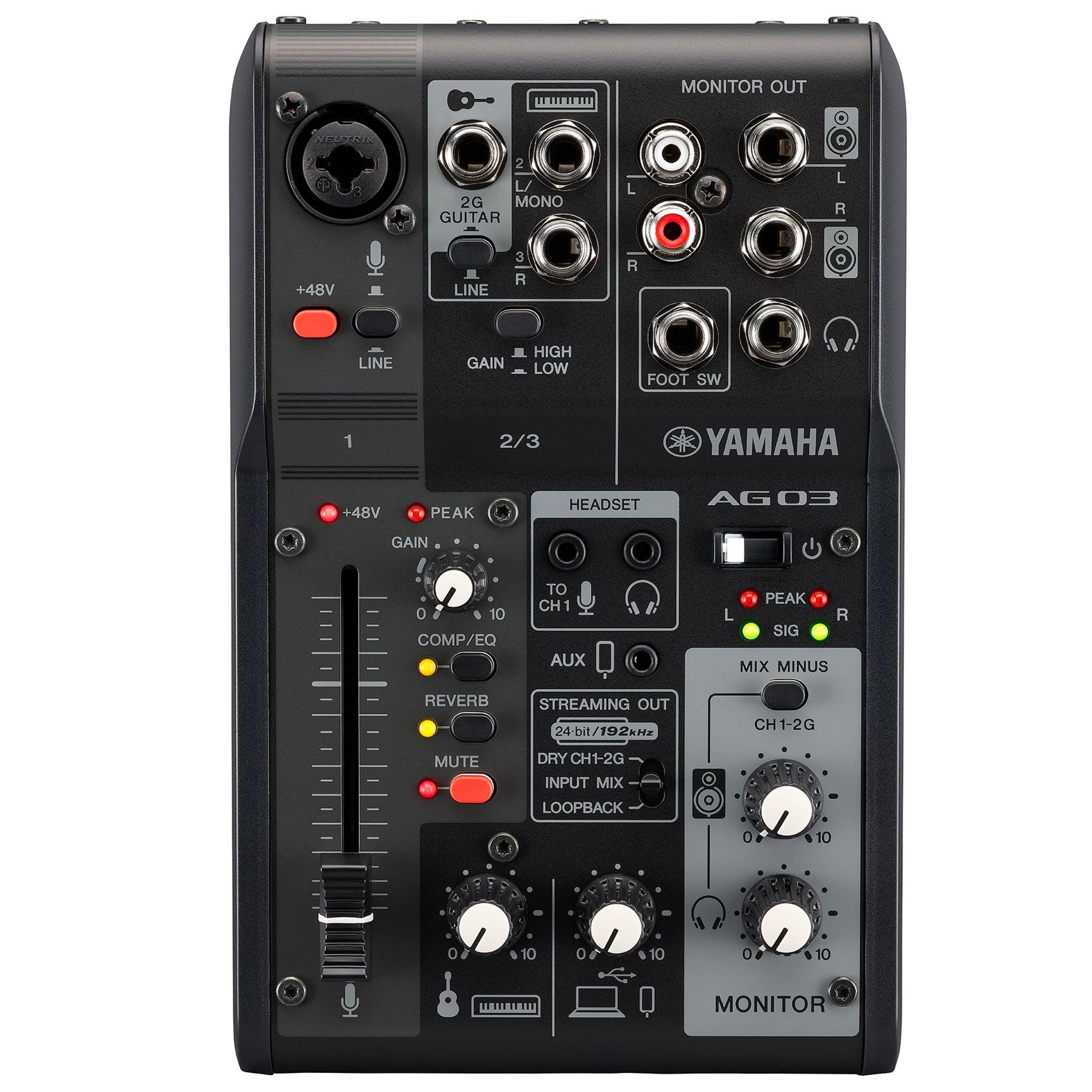 Yamaha Live Streaming Pack AG03 MK2 Black | The Music Zoo