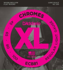 D'Addario Chromes Flatwound Bass Strings (Regular 45-100)