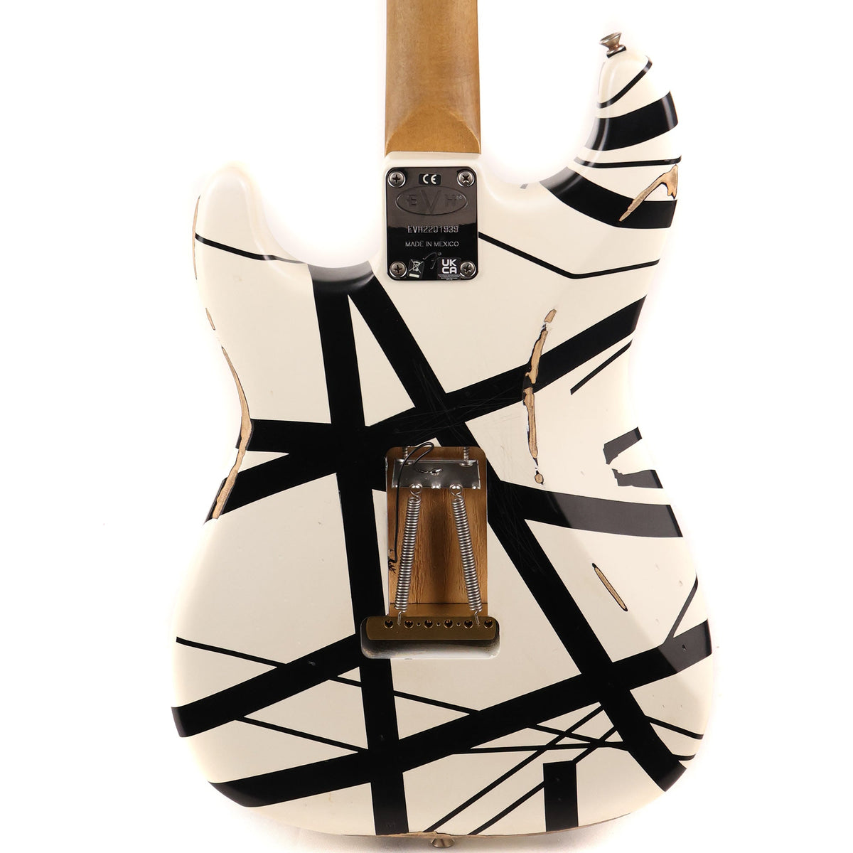 EVH Striped Series '78 Eruption White with Black Stripes Relic — 6
