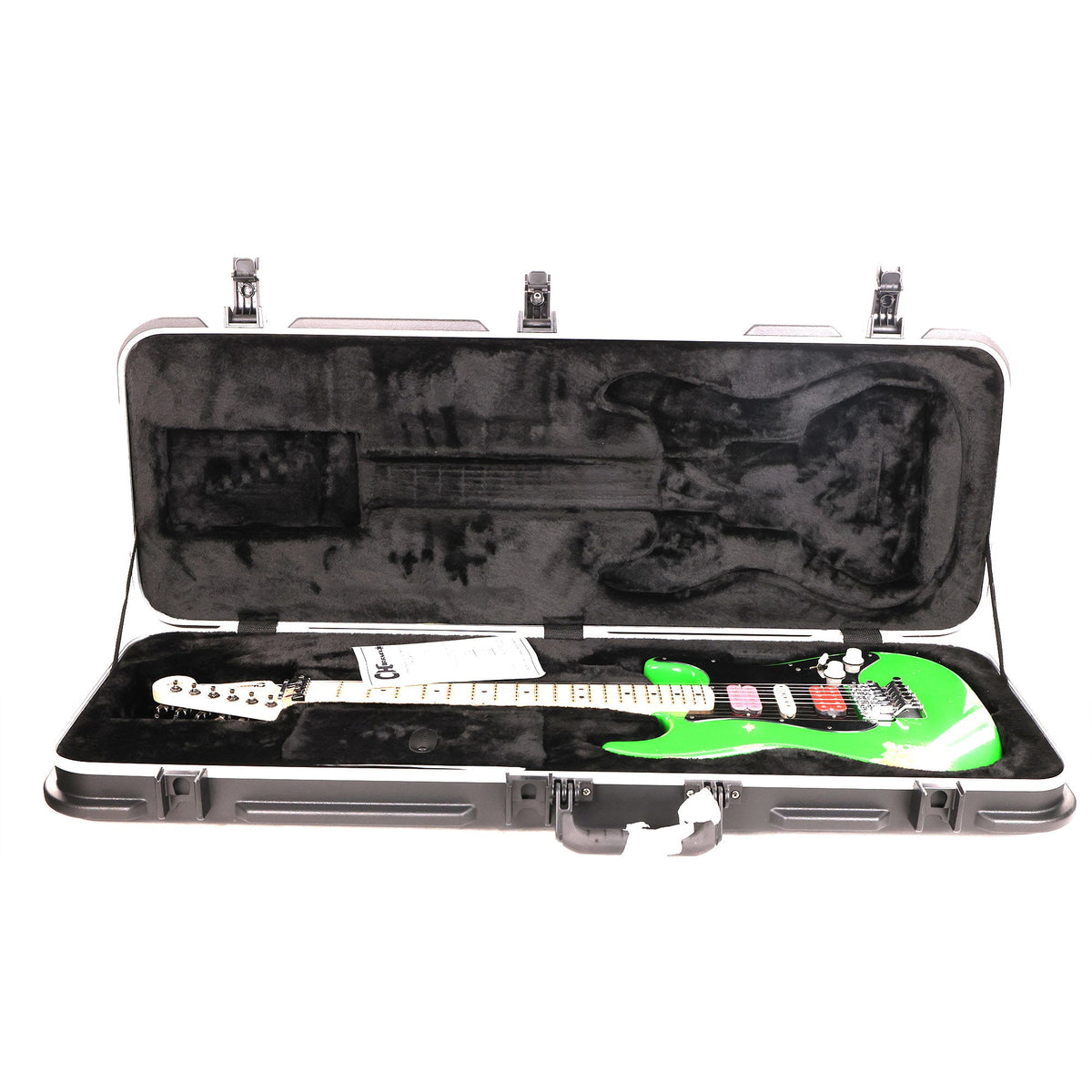 Charvel Custom Shop So Cal HSH Nitro Aged Slime Green Black Pickguard — 12