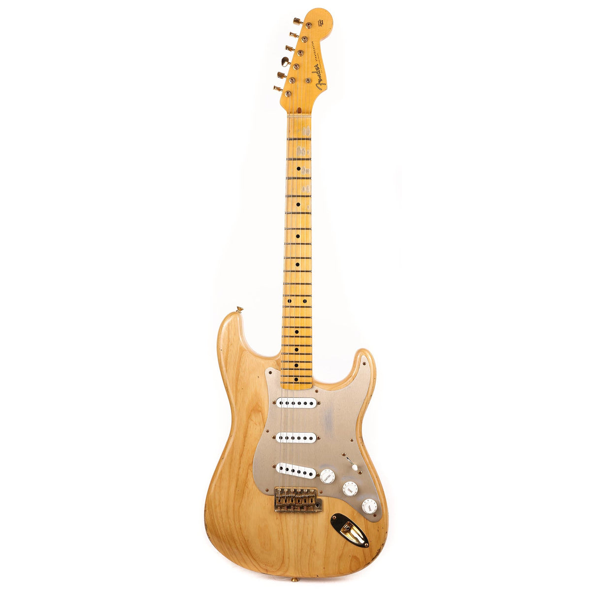 Fender Custom Shop 1955 Stratocaster Relic Aged Natural with Gold Hardware Used — 2