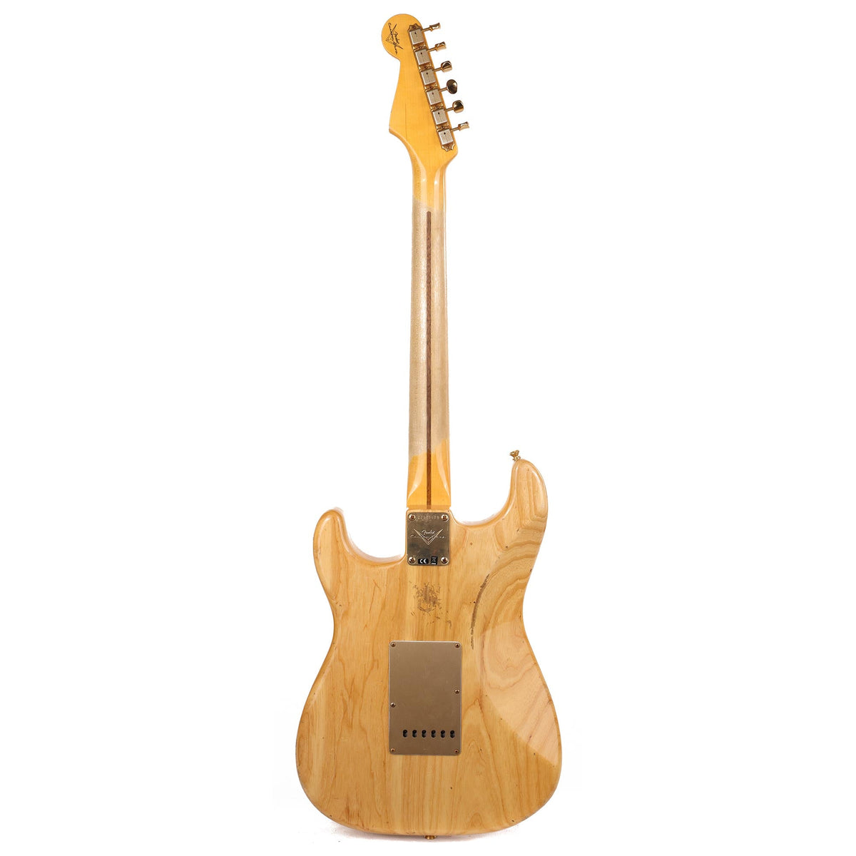 Fender Custom Shop 1955 Stratocaster Relic Aged Natural with Gold Hardware Used — 3