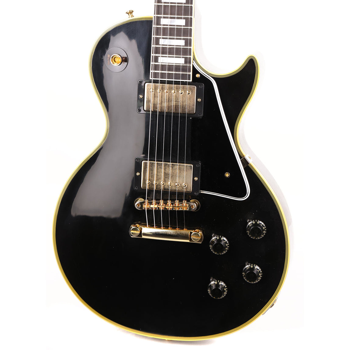 ギター Gibson Custom Shop 1957 Les Paul Custom Gibson Custom Shop - 1957 Les Paul Custom Reissue 3-Pickup VOS