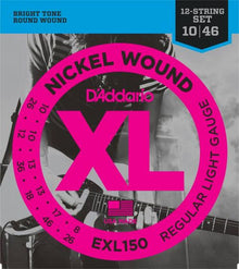 D'Addario Nickel Wound 12-String Electric Strings (Light 10-46)