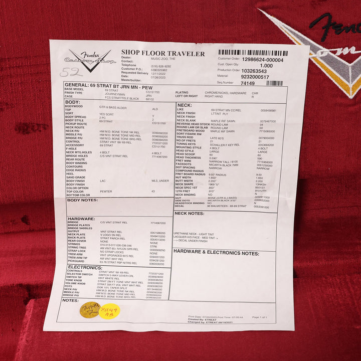 Fender Custom Shop 1969 Stratocaster Journeyman Relic Pewter