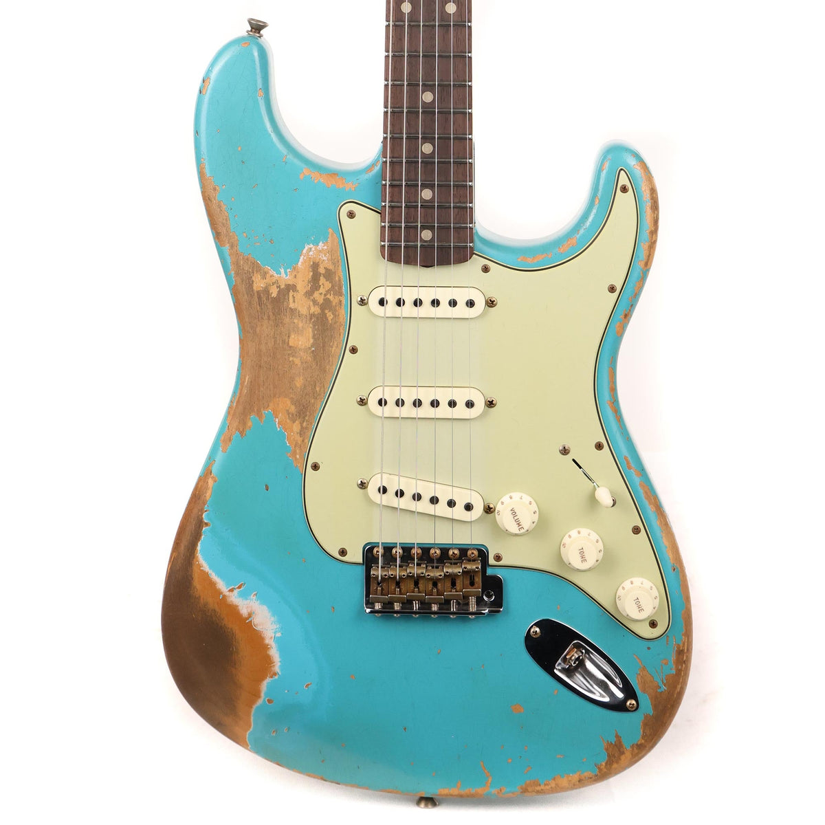 Fender Custom Shop Dual Mag II Stratocaster Super Heavy Relic Faded Aged Taos Turquoise Used — 1
