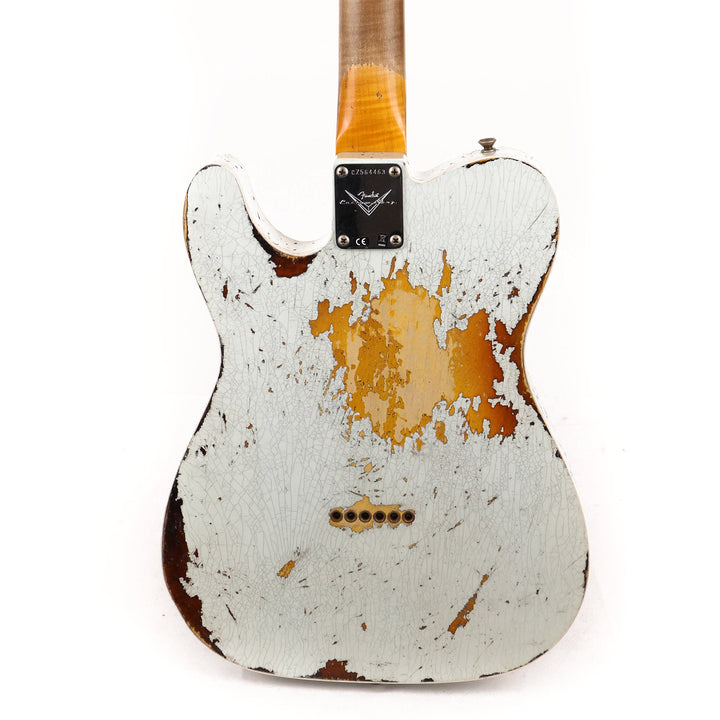 Fender Custom Shop 1959 Custom Telecaster Super Heavy Relic Faded Aged Sonic Blue over 3-Tone Sunburst