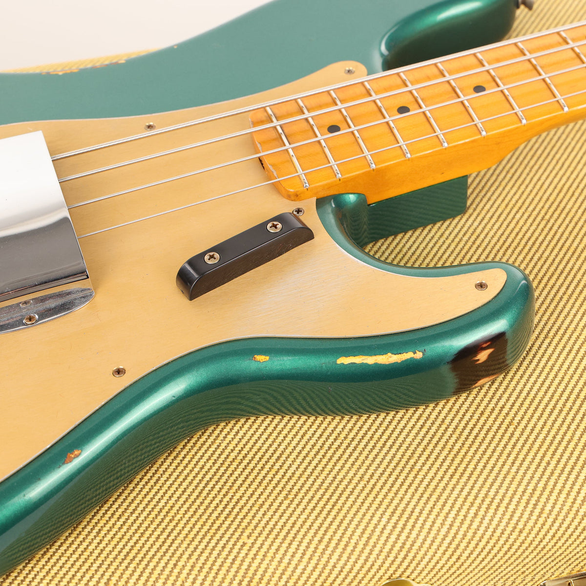 Fender Custom Shop 1958 Precision Bass Relic Aged British Racing Green over Chocolate 3-Tone Sunburst — 10