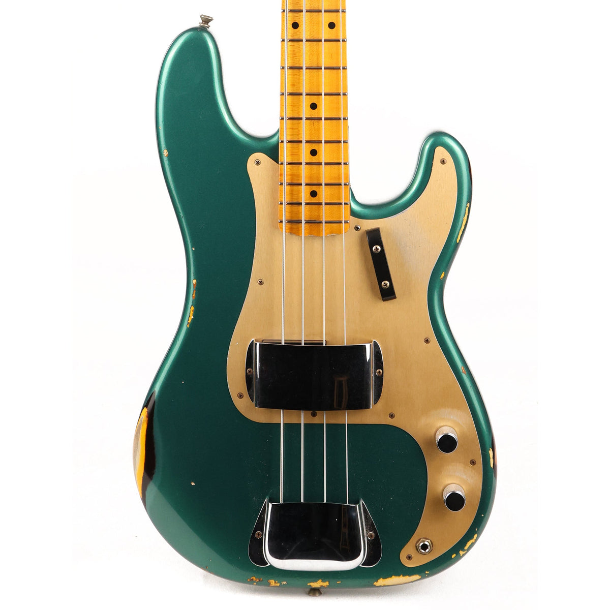 Fender Custom Shop 1958 Precision Bass Relic Aged British Racing Green over Chocolate 3-Tone Sunburst — 1