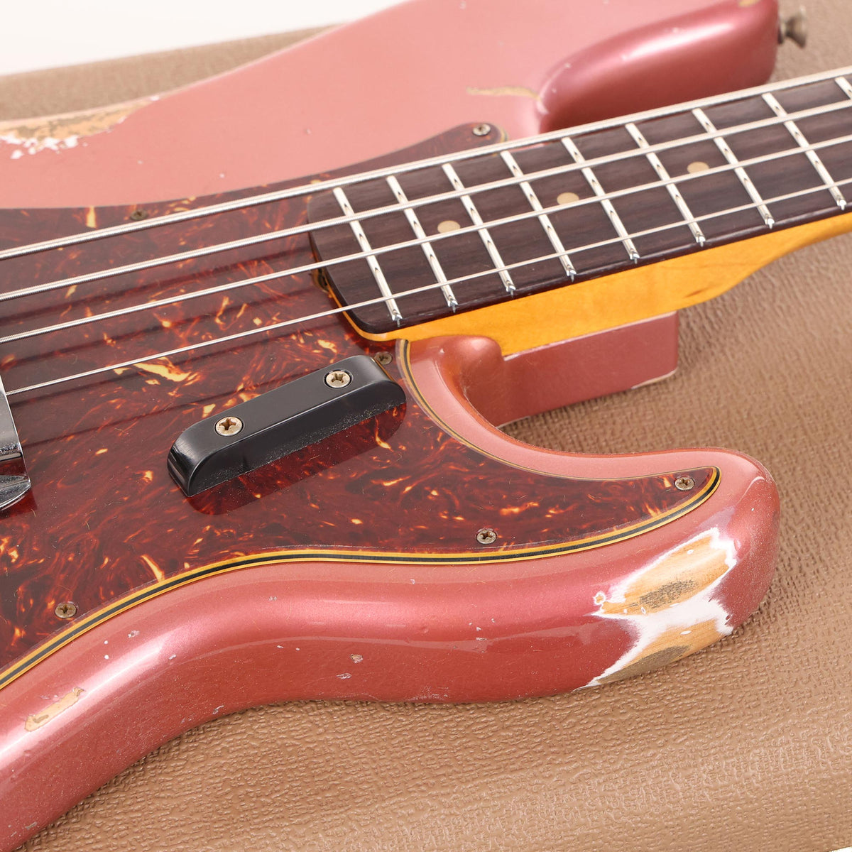 Fender Custom Shop 1960 Precision Bass Heavy Relic Aged Burgundy Mist Metallic Used — 10