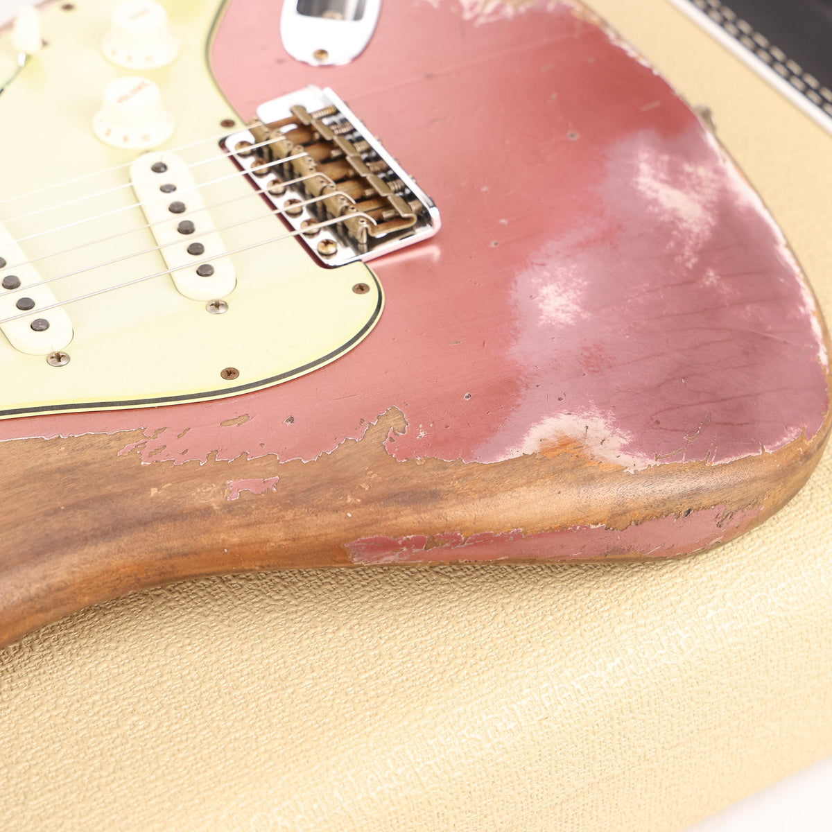 Fender Custom Shop Dual Mag II Stratocaster Super Heavy Relic Super Faded Aged Burgundy Mist Metallic Used — 8