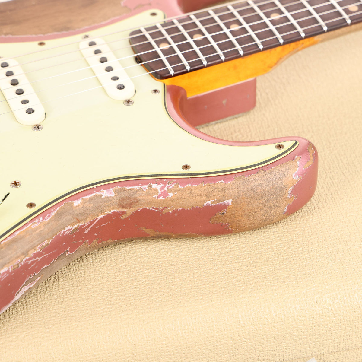 Fender Custom Shop Dual Mag II Stratocaster Super Heavy Relic Super Faded Aged Burgundy Mist Metallic Used — 10