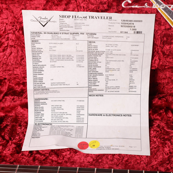 Fender Custom Shop Dual Mag II Stratocaster Super Heavy Relic Super Faded Aged Burgundy Mist Metallic Used