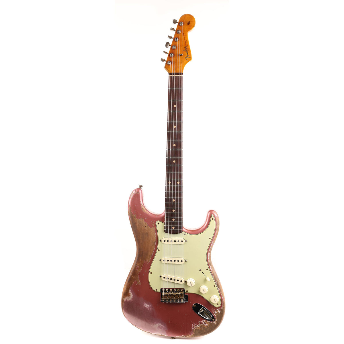 Fender Custom Shop Dual Mag II Stratocaster Super Heavy Relic Super Faded Aged Burgundy Mist Metallic Used — 2