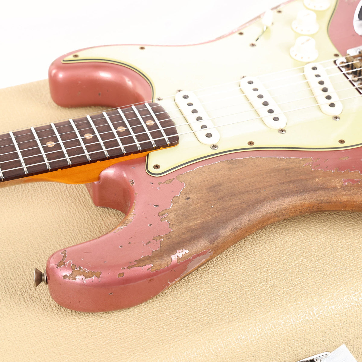 Fender Custom Shop Dual Mag II Stratocaster Super Heavy Relic Super Faded Aged Burgundy Mist Metallic Used — 7
