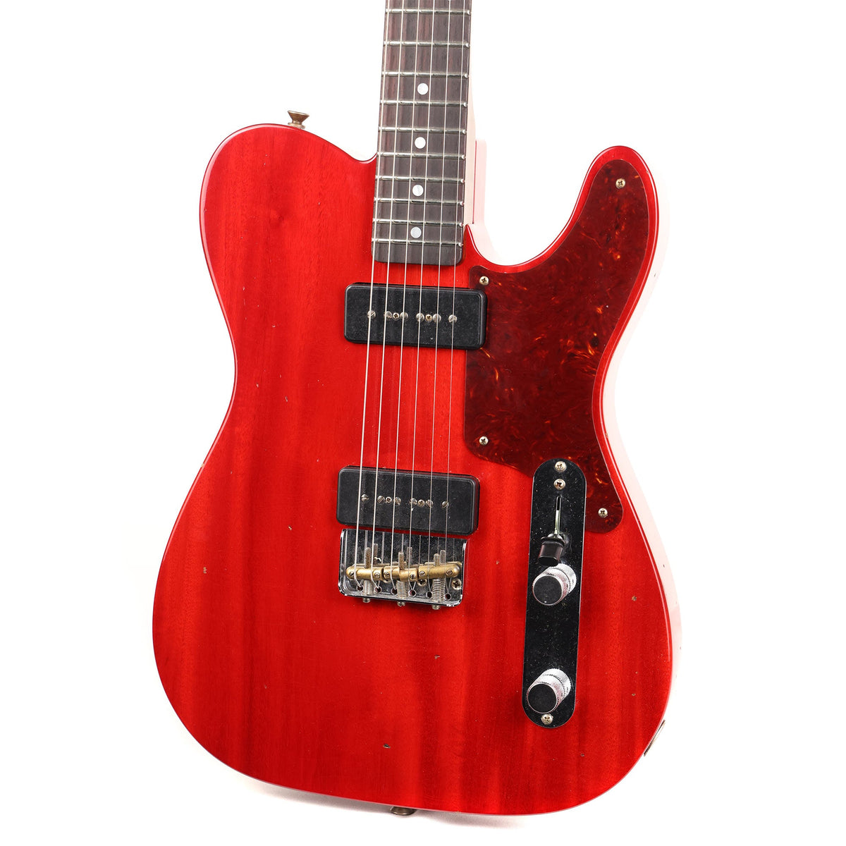 Fender Custom Shop Michigan Mahogany P-90 Telecaster Super Faded Crimson Transparent — 6
