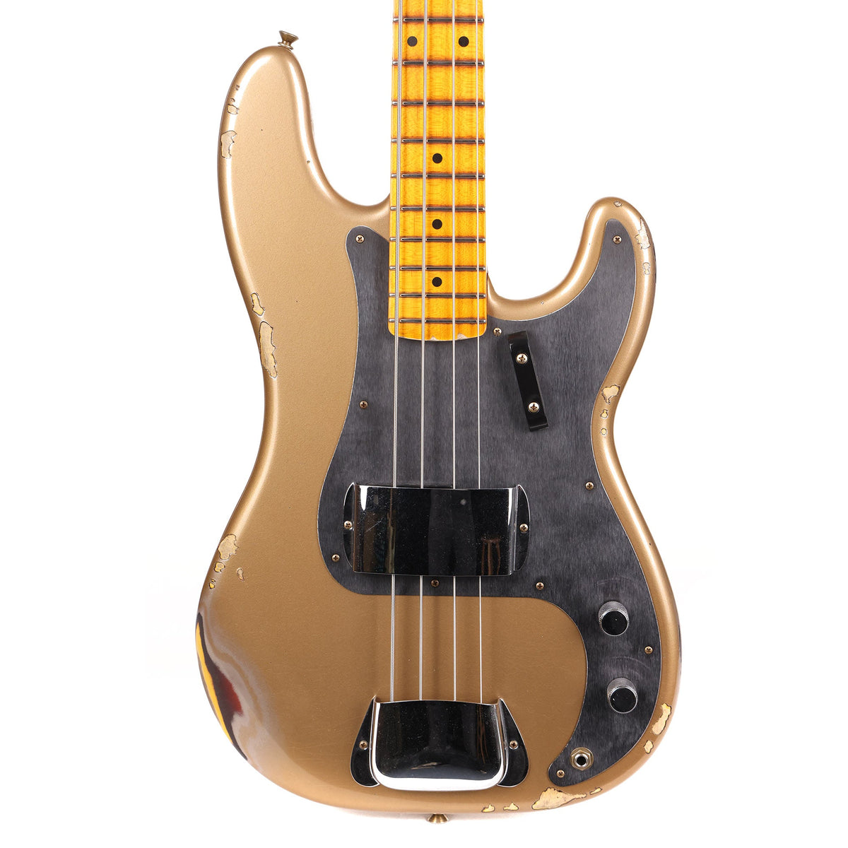 Fender Custom Shop 1958 Precision Bass Relic Aged Shoreline Gold over Chocolate 3-Tone Sunburst — 1