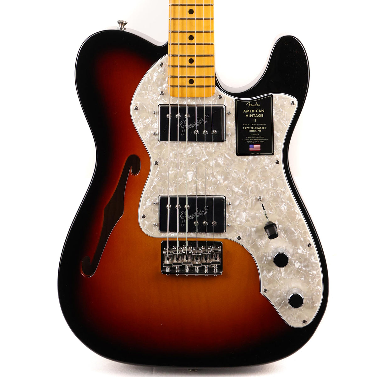 Fender American Vintage II 1972 Telecaster Thinline 3-Tone Sunburst — 1