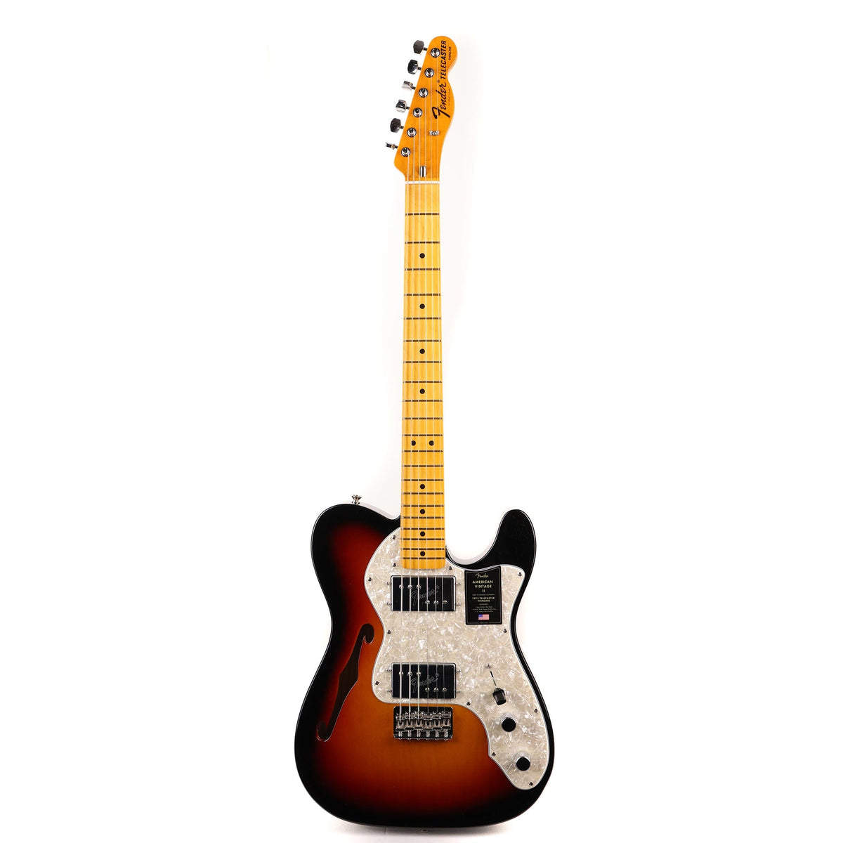 Fender American Vintage II 1972 Telecaster Thinline 3-Tone Sunburst — 2