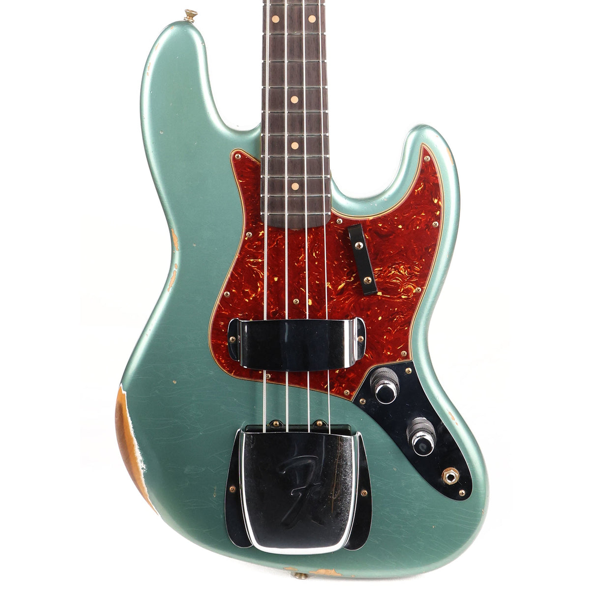 Fender Custom Shop 1960 Jazz Bass Relic Faded Aged Sherwood Green Metallic — 1