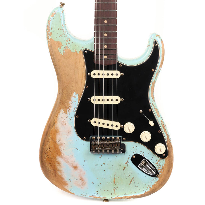Fender Custom Shop Poblano Stratocaster Super Heavy Relic Super Faded Aged Daphne Blue