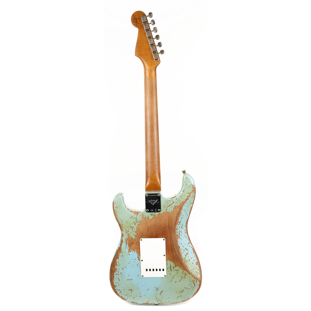 Fender Custom Shop Poblano Stratocaster Super Heavy Relic Super Faded Aged Daphne Blue — 3