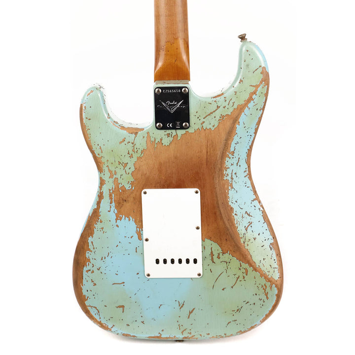 Fender Custom Shop Poblano Stratocaster Super Heavy Relic Super Faded Aged Daphne Blue