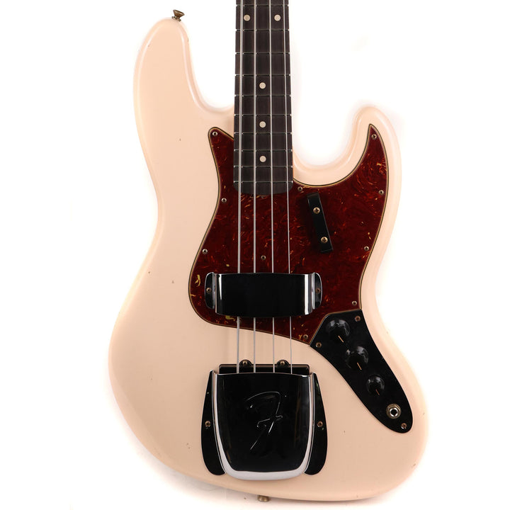 Fender Custom Shop 1964 Jazz Bass Journeyman Relic Super Faded Aged Shell Pink with Tortoise Guard
