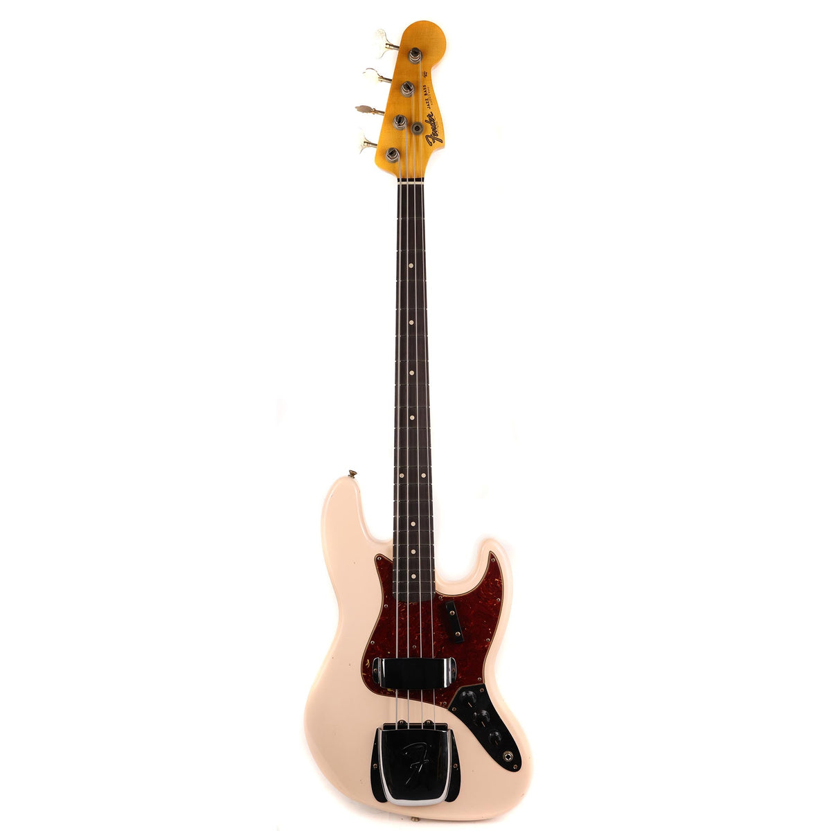 Fender Custom Shop 1964 Jazz Bass Journeyman Relic Super Faded Aged Shell Pink with Tortoise Guard — 2