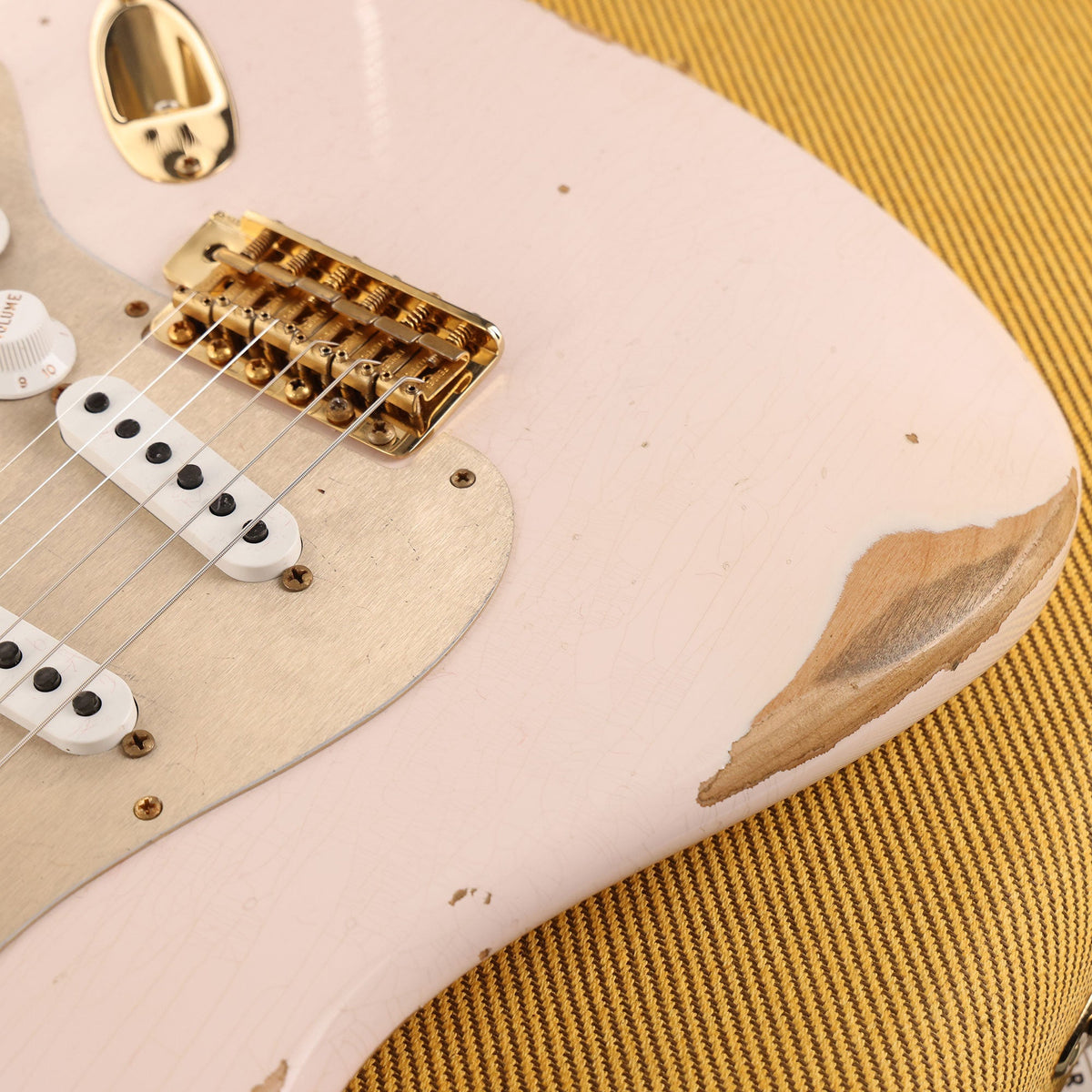 Fender Custom Shop 1955 Stratocaster Super Faded Shell Pink Gold Hardware Used — 8