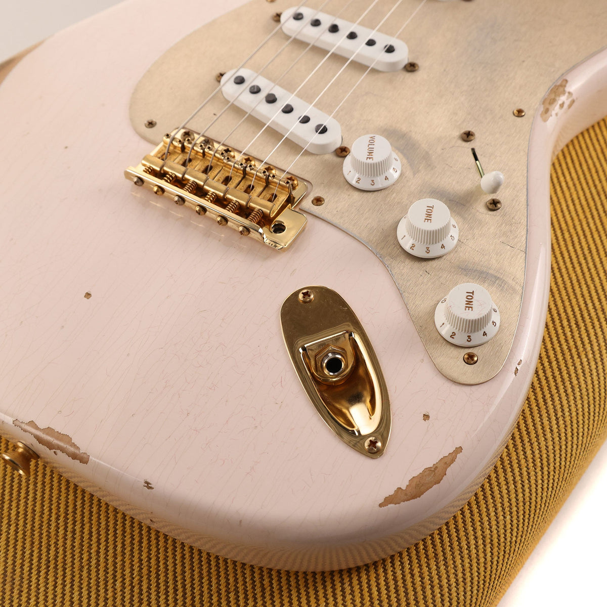 Fender Custom Shop 1955 Stratocaster Super Faded Shell Pink Gold Hardware Used — 9