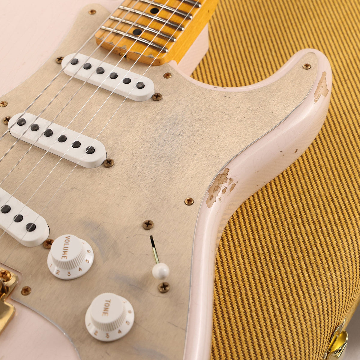 Fender Custom Shop 1955 Stratocaster Super Faded Shell Pink Gold Hardware Used — 10