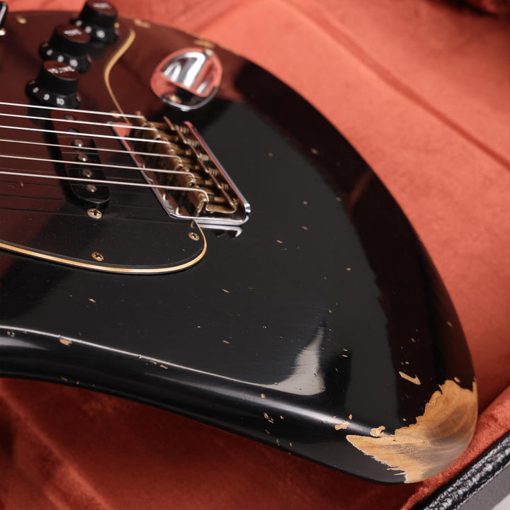 Fender Custom Shop 1969 Stratocaster Relic Black Reverse Headstock