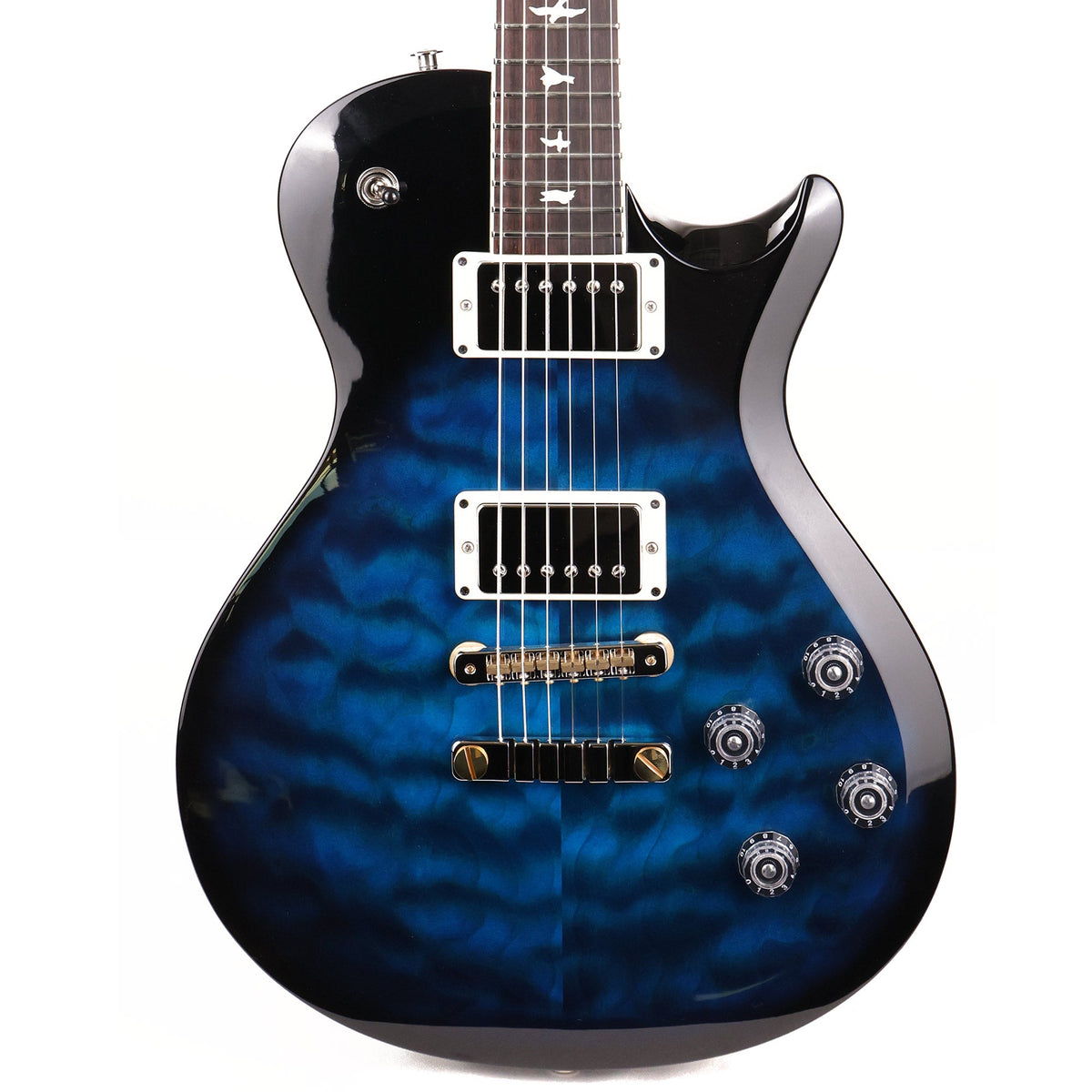 PRS S2 McCarty 594 Singlecut Quilt Top Music Zoo Exclusive Aquamarine with Black Wrap Burst — 1