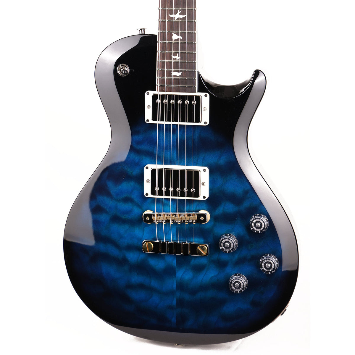 PRS S2 McCarty 594 Singlecut Quilt Top Music Zoo Exclusive Aquamarine with Black Wrap Burst — 6