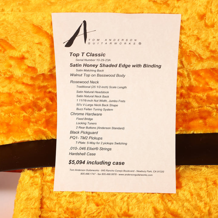 Tom Anderson Top T Classic Satin Honey Shaded Edge with Binding