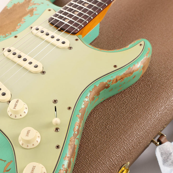 Fender Custom Shop Dual Mag II Stratocaster Super Heavy Relic Aged Seafoam Green