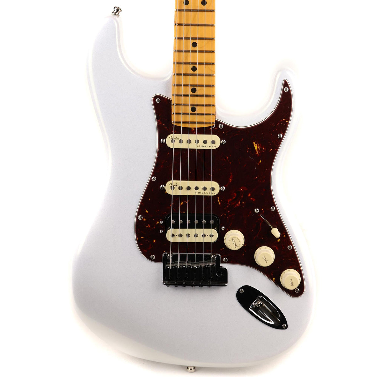 Fender American Ultra Stratocaster HSS Guitar Arctic Pearl Used — 1