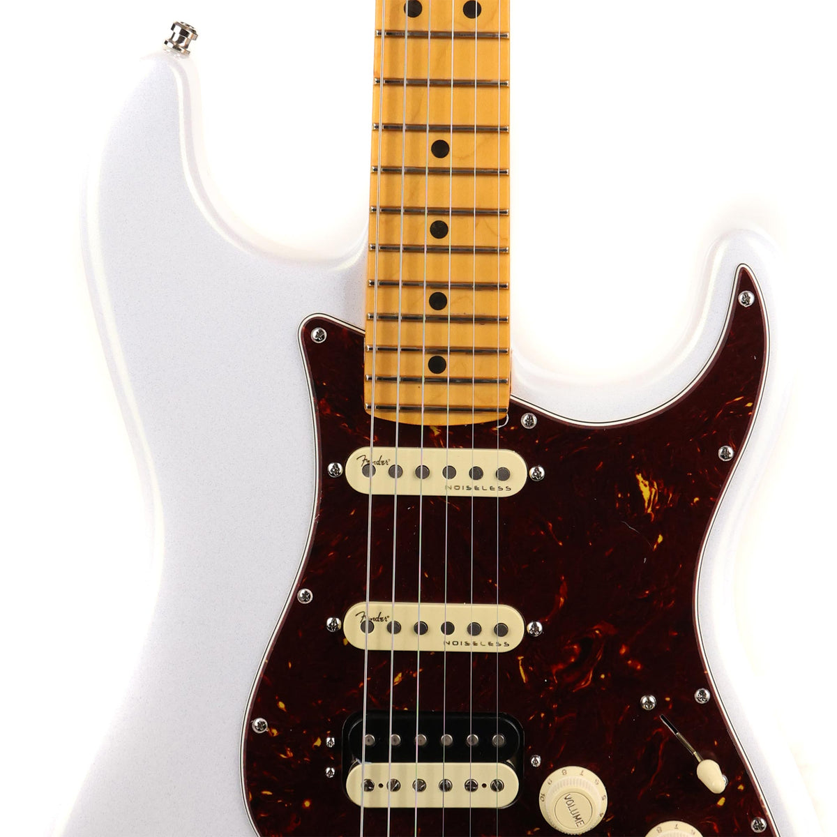 Fender American Ultra Stratocaster HSS Guitar Arctic Pearl Used — 6