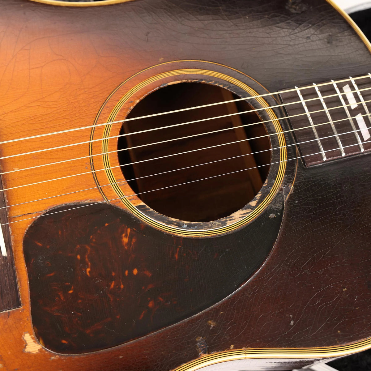 1943 Gibson SJ Banner Southern Jumbo Acoustic Guitar Sunburst — 11