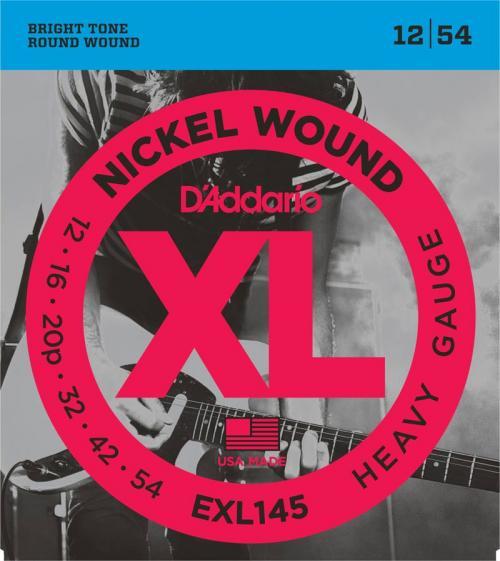 D'Addario Nickel Wound Electric Strings (Heavy 12-54)