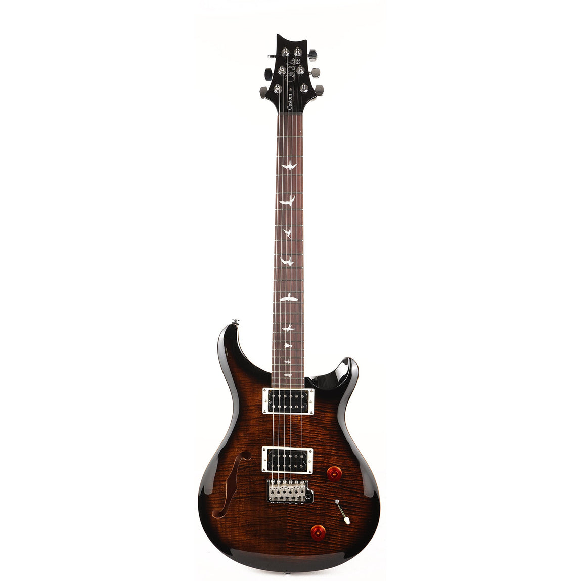 PRS SE Custom 22 Semi-Hollow Black Gold Sunburst | The Music Zoo