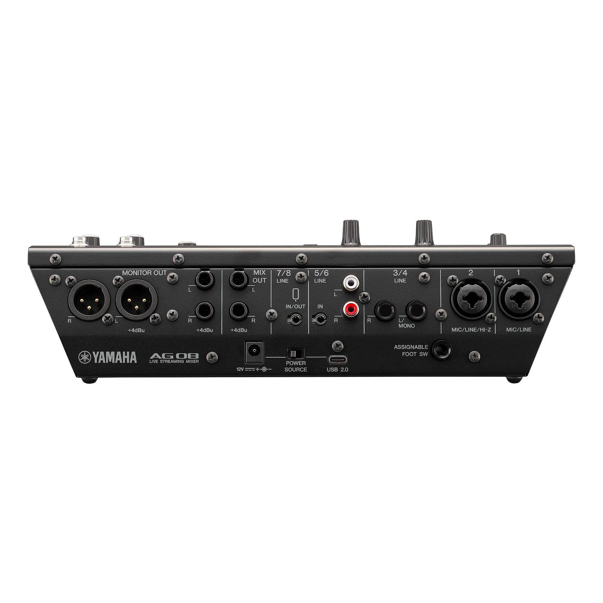 Yamaha AG08 8-Channel Live Streaming Mixer Black | The Music Zoo