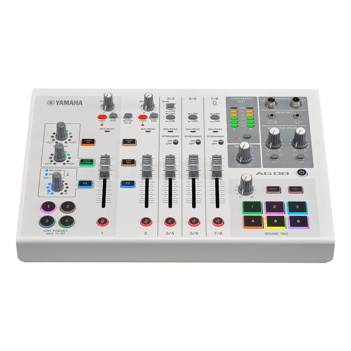 Yamaha AG08 8-Channel Live Streaming Mixer White