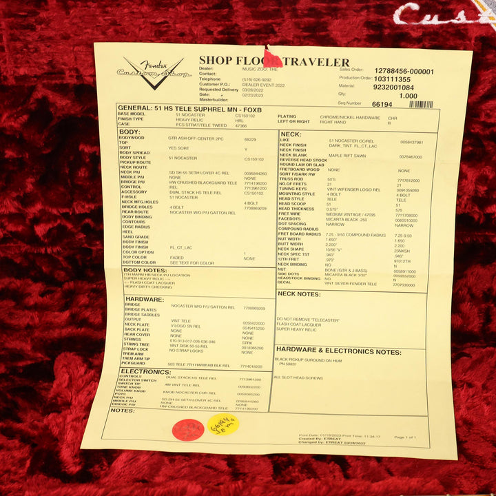 Fender Custom Shop '51 Telecaster Super Heavy Relic Faded Oxblood